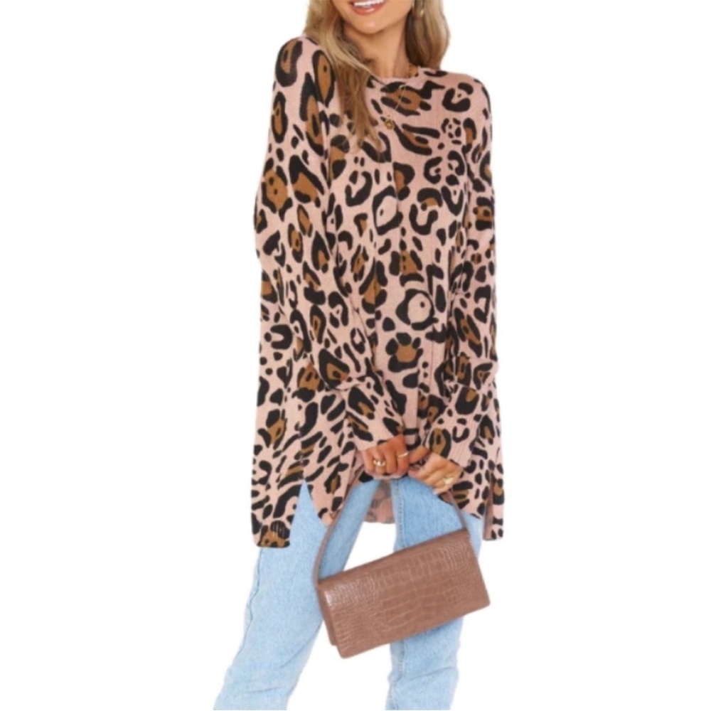 Show Me‎ Your MUMU Bonfire Sweater Pink Animul Knit Medium